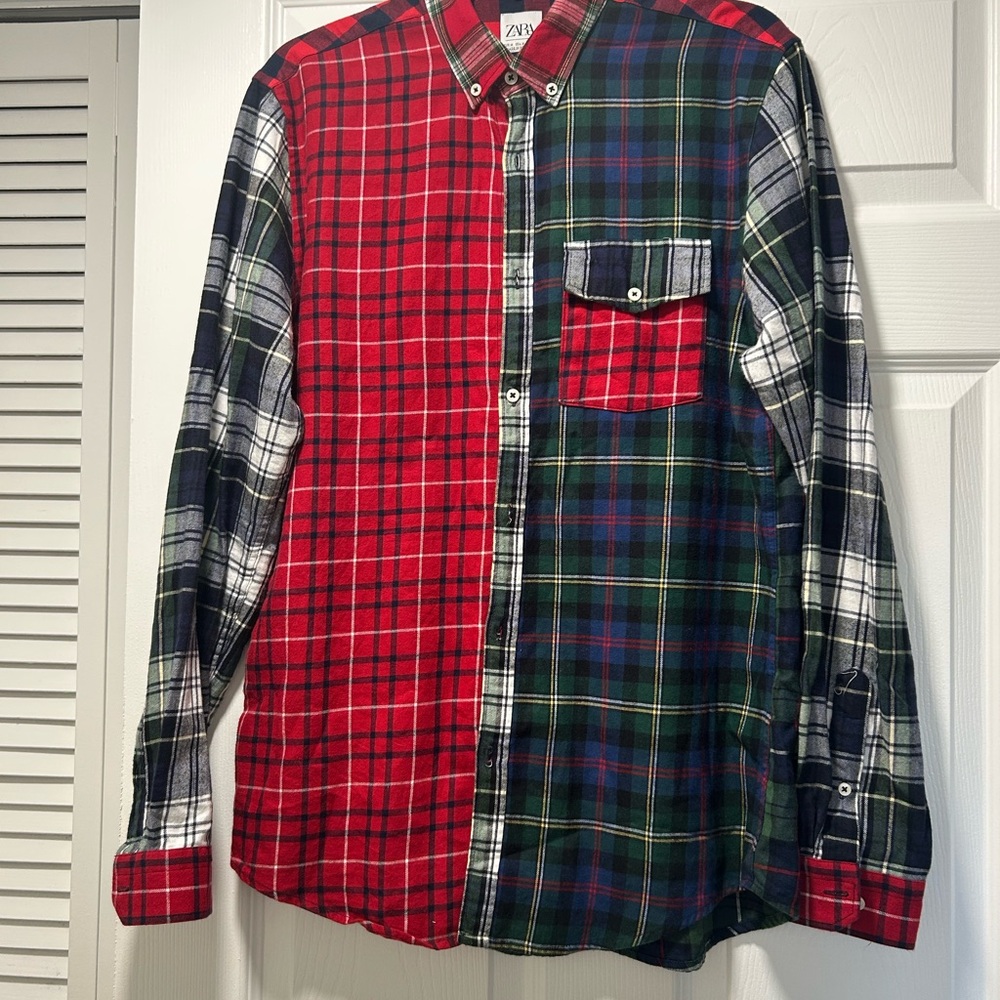Zara Multicolor Plaid Casual Shirt